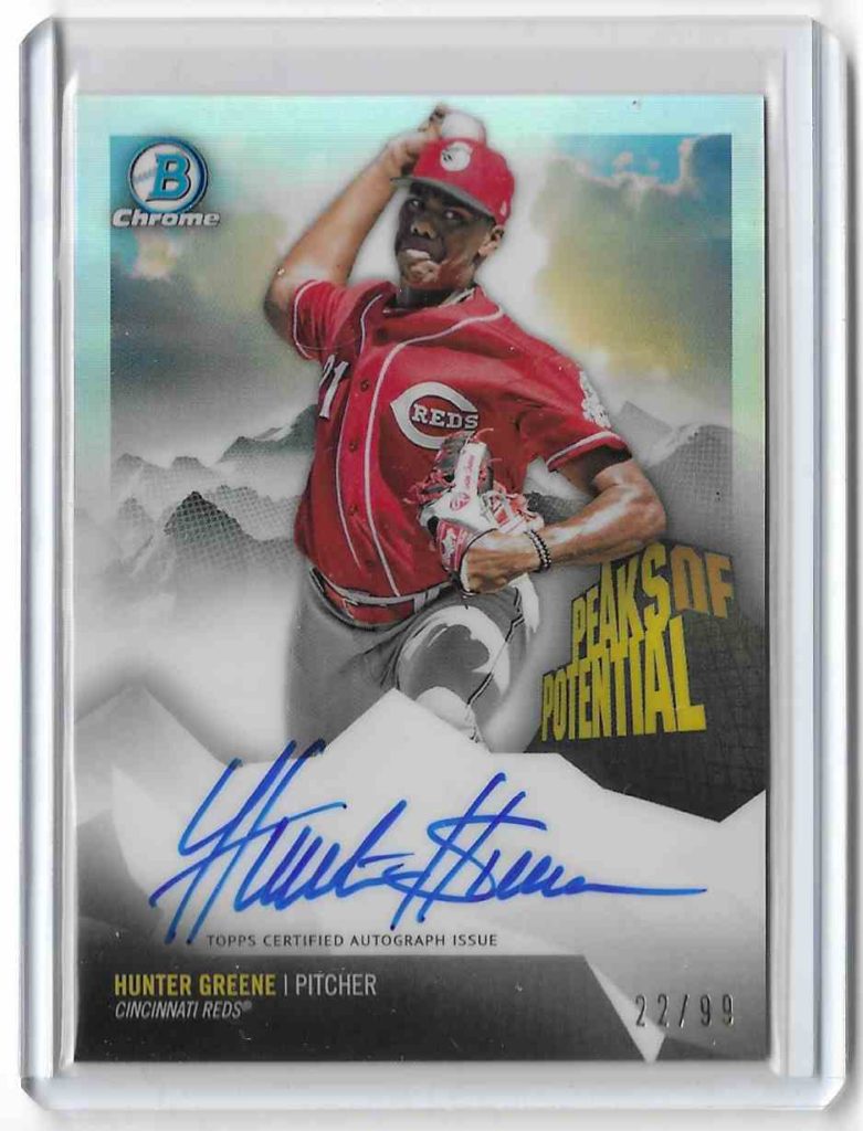 2018 Bowman Chrome Peaks of Potential PPA-HG Hunter Greene